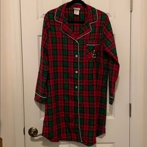 Disney Parks plaid Christmas Mickey sleep shirt